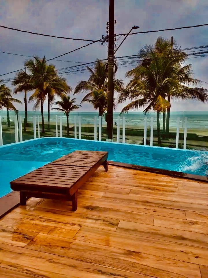 Mongagua Com Vista Para O Mar Pe Na Areia ภายนอก รูปภาพ