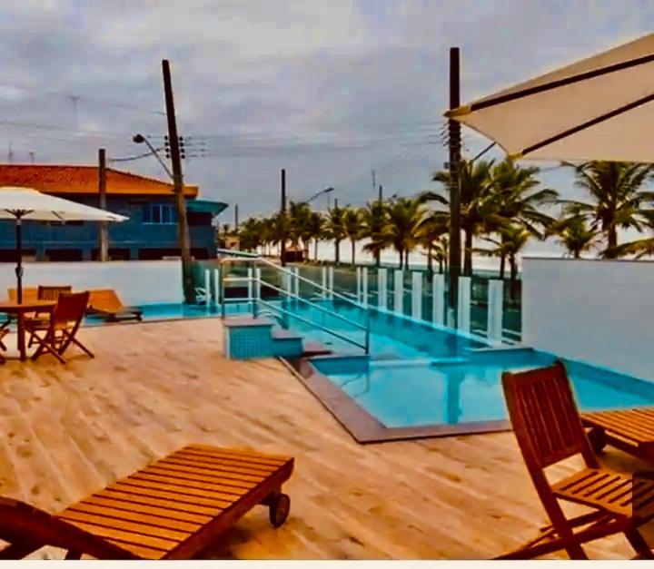 Mongagua Com Vista Para O Mar Pe Na Areia ภายนอก รูปภาพ